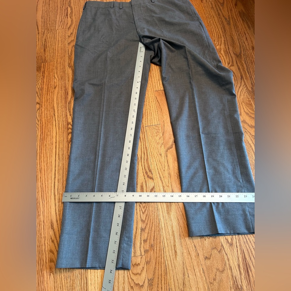 Oxxford Clothes Highest Quality Grey Flannel Wool Flat Front Dress Pants 36 X33 - Picture 9 of 12